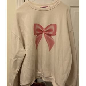 Edikted Bow sweatshirt cream ivory L large NWOT